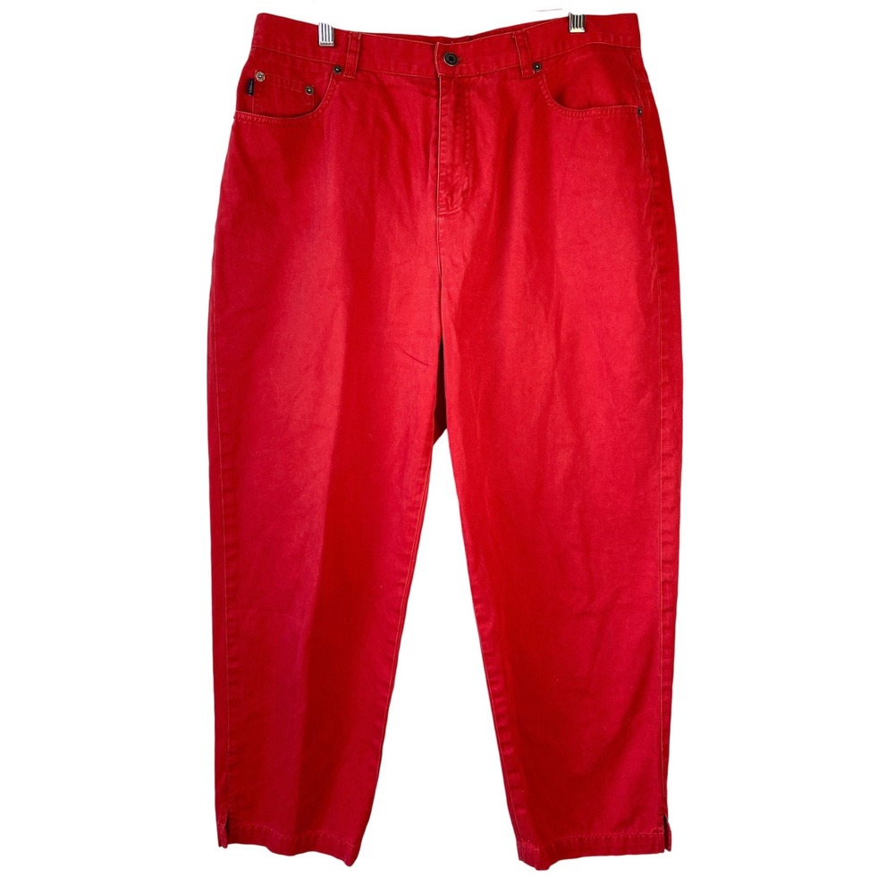 Lauren Ralph Lauren Womens Jeans 14W Red High Rise Tapered Summer Retro 90s Bold